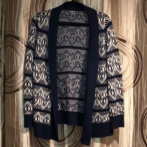 Blue and white knit cardigan- Charlotte Russe